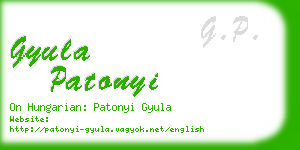 gyula patonyi business card